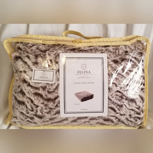 ANIMAL PRINT FELINA FAUX FUR LUXURY THROW - 50" X 70" - BRAND NEW!! - Picture 6 of 6